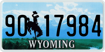 WY license plate 9017984