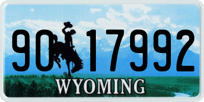 WY license plate 9017992