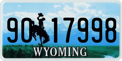 WY license plate 9017998