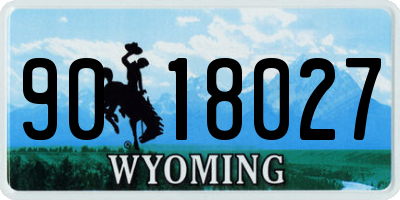 WY license plate 9018027