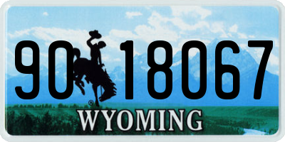 WY license plate 9018067