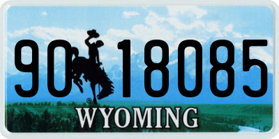 WY license plate 9018085