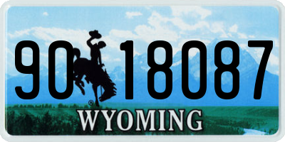 WY license plate 9018087
