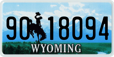 WY license plate 9018094