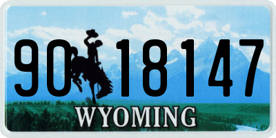 WY license plate 9018147