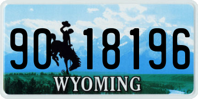 WY license plate 9018196