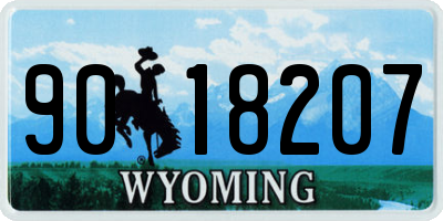 WY license plate 9018207