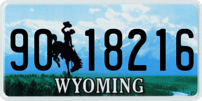 WY license plate 9018216