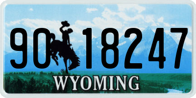 WY license plate 9018247