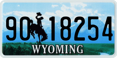 WY license plate 9018254