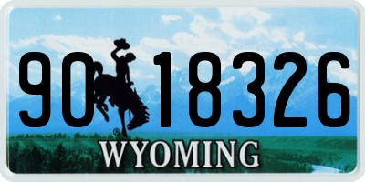 WY license plate 9018326