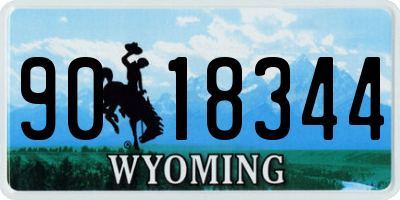 WY license plate 9018344