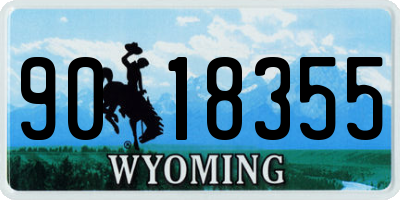 WY license plate 9018355