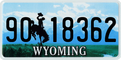 WY license plate 9018362