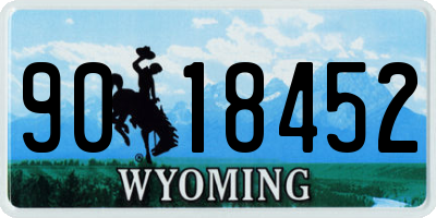 WY license plate 9018452