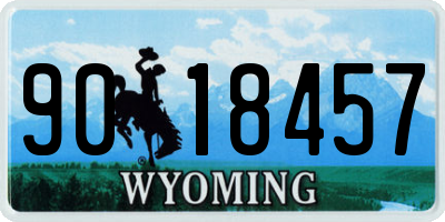 WY license plate 9018457