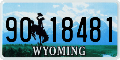 WY license plate 9018481