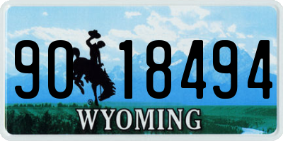 WY license plate 9018494