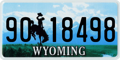 WY license plate 9018498