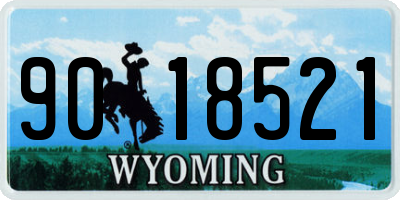 WY license plate 9018521