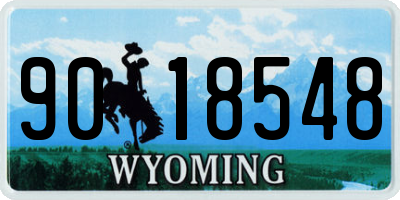 WY license plate 9018548