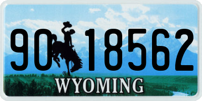 WY license plate 9018562