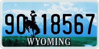 WY license plate 9018567