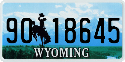 WY license plate 9018645