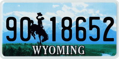 WY license plate 9018652