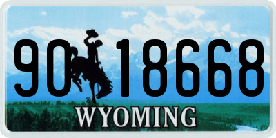 WY license plate 9018668