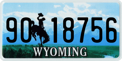 WY license plate 9018756