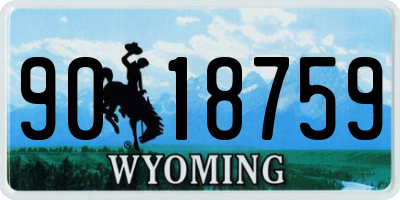 WY license plate 9018759