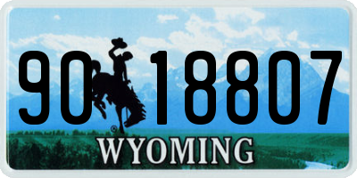 WY license plate 9018807