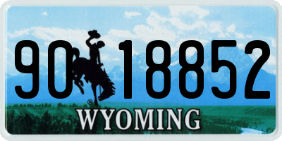 WY license plate 9018852