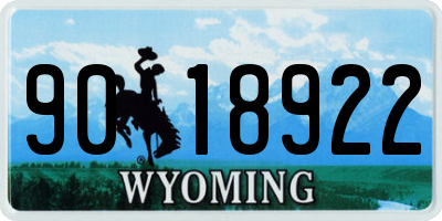 WY license plate 9018922