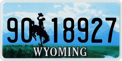 WY license plate 9018927