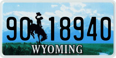 WY license plate 9018940
