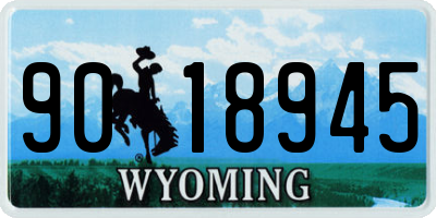 WY license plate 9018945