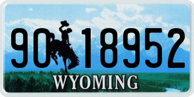 WY license plate 9018952