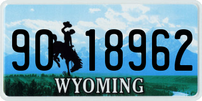 WY license plate 9018962