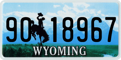 WY license plate 9018967