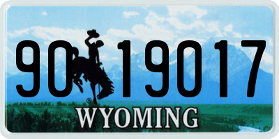 WY license plate 9019017