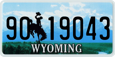WY license plate 9019043