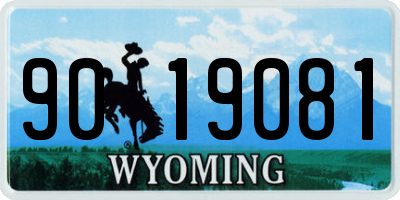 WY license plate 9019081