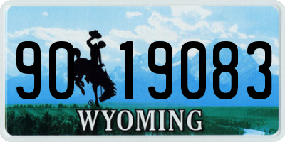 WY license plate 9019083