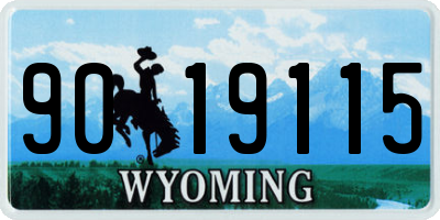WY license plate 9019115