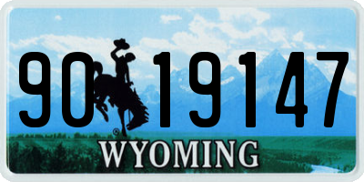 WY license plate 9019147