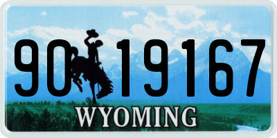WY license plate 9019167