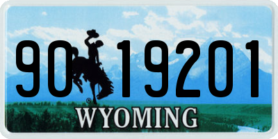 WY license plate 9019201