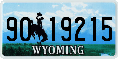 WY license plate 9019215